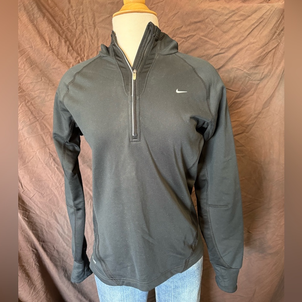 Nike 3/4 Zip Black Top